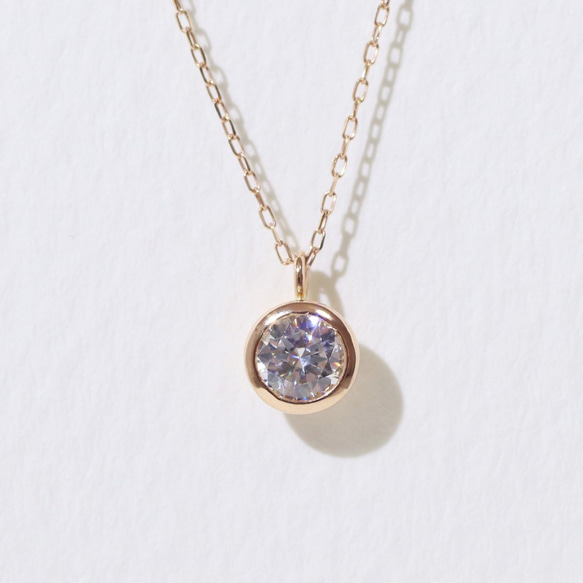 福袋 大丸 0.2ct 一粒ダイヤモンド K10PG 覆輪留め ネックレス フクリン アクセサリー