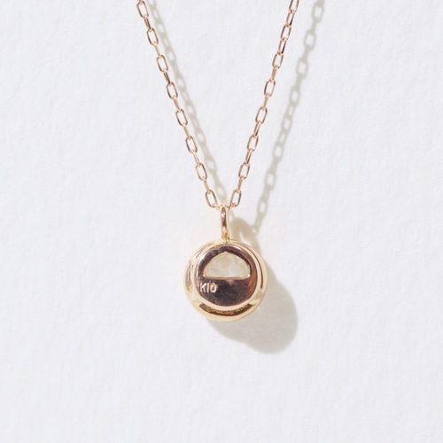 人気商品ランキング K10PG ネックレス フクリン 覆輪留め 0.2ct 一粒ダイヤモンド アクセサリー