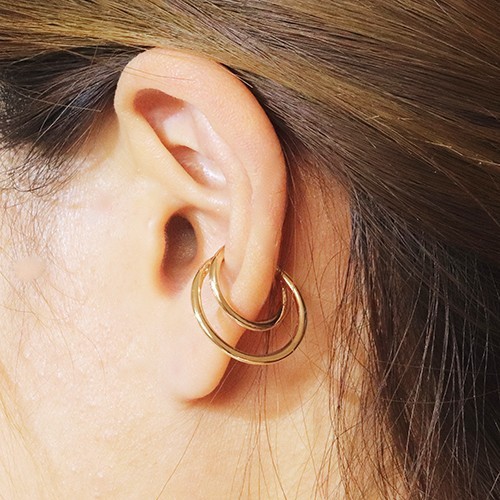 k10 10金 イヤカフ イヤーカフ 三日月 ムーン フープピアス 可愛い