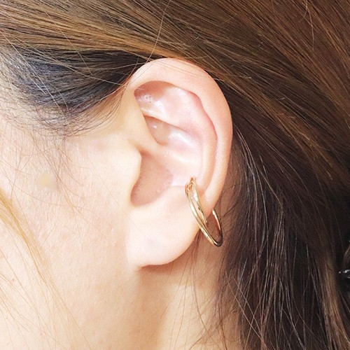k10 10金 イヤカフ イヤーカフ 三日月 ムーン フープピアス 可愛い