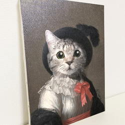 猫 肖像画 ペット 似顔絵 ポートレイト キャンバスアート オーダーメイド 一点もの 5枚目の画像