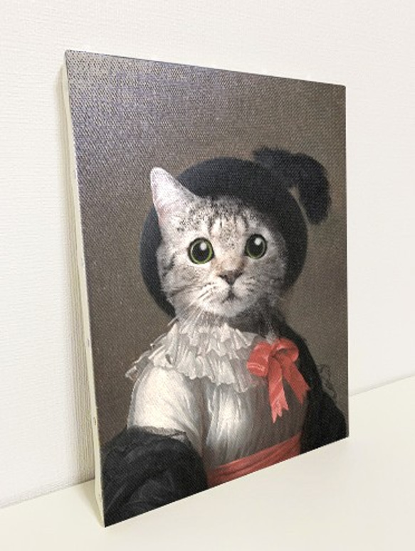 猫 肖像画 ペット 似顔絵 ポートレイト キャンバスアート オーダーメイド 一点もの 5枚目の画像