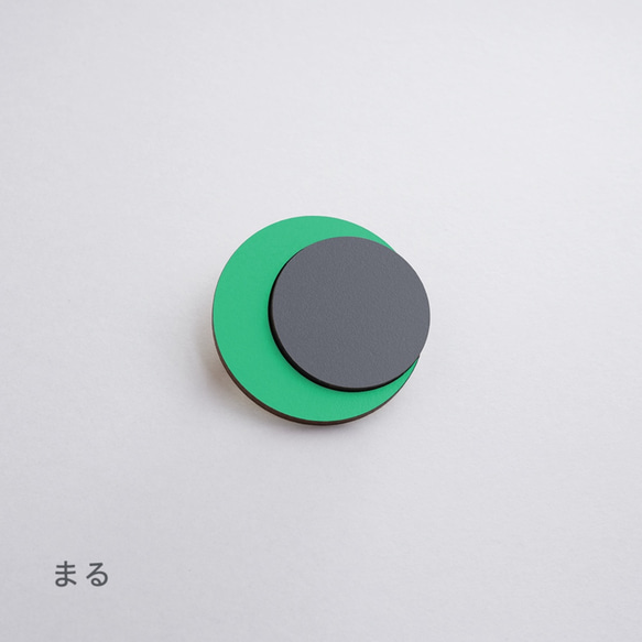 図形のブローチ ｜ GREEN + GRAY　［送料無料］ 3枚目の画像