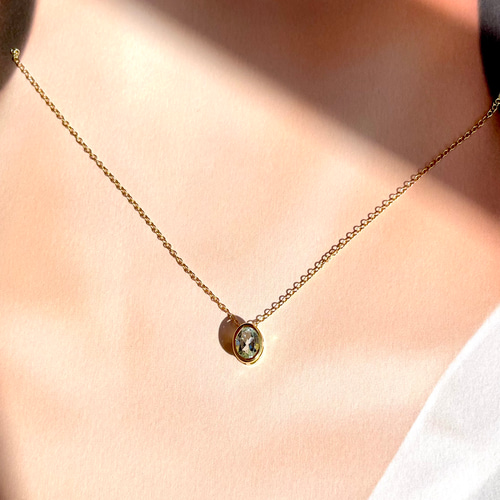 国内最安値！ アクアマリン k14gf ベゼル枠 ネックレス オーバルネックレス ネックレス・ペンダント