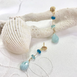 silver925 アクアマリン レインボームーンストーン ブレスレット