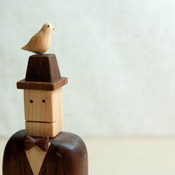 木工インテリア♡鳩と帽子とジェントルマン 3枚目の画像