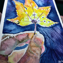 植物 楓葉 Maple leaf 明信片105x148mm max 葉于聖7水彩明信片Watercolor postca 第2張的照片