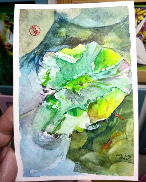 植物 老葉生之浮沉 Ups and Downs 明信片105x148mm max 葉于聖 水彩明信片 Watercolo 第1張的照片