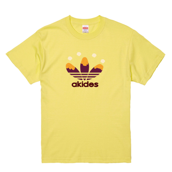 送料無料】「akides」ライトイエロー おもしろTシャツ【ゆうパケット