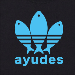 【送料無料】「ayudes」ブラック おもしろTシャツ【ゆうパケット送料サービス】 2枚目の画像