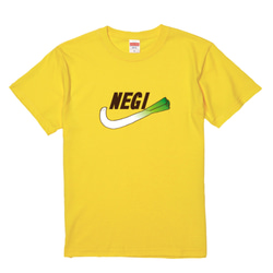 【送料無料】「NEGI」イエロー 大人気のおもしろTシャツ【ゆうパケット送料サービス】 1枚目の画像