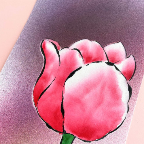 原画】「チューリップ」 花の絵 インテリア 絵画 アート 絵画