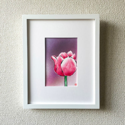 【原画】「チューリップ」　花の絵　インテリア　絵画　アート 4枚目の画像