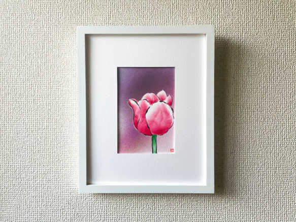 【原画】「チューリップ」　花の絵　インテリア　絵画　アート 4枚目の画像