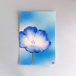 【原画】「ネモフィラ」　花の絵　インテリア　絵画　アート 1枚目の画像