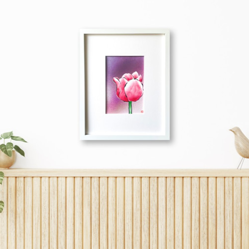 手書き油絵 チューリップ 額付 絵画 インテリア 油彩画 Amazon | チューリップ デジタル油絵 Diy 着色 純粋な手描きの