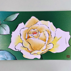 【原画】「黄色いバラ（薔薇）」　花の絵　インテリア　絵画　アート 1枚目の画像