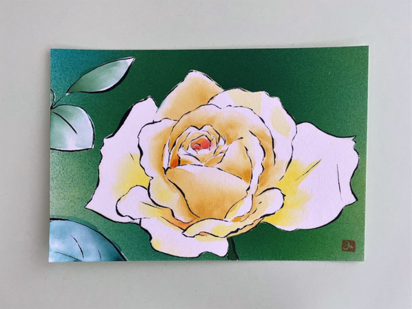 【原画】「黄色いバラ（薔薇）」　花の絵　インテリア　絵画　アート 1枚目の画像