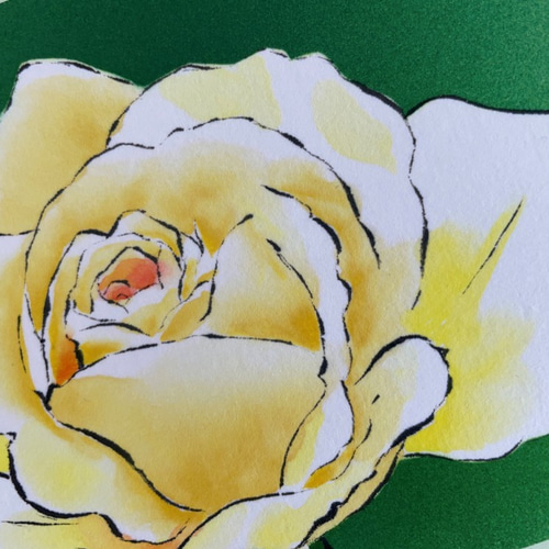 原画】「黄色いバラ（薔薇）」 花の絵 インテリア 絵画 アート