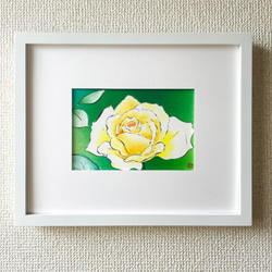 【原画】「黄色いバラ（薔薇）」　花の絵　インテリア　絵画　アート 4枚目の画像