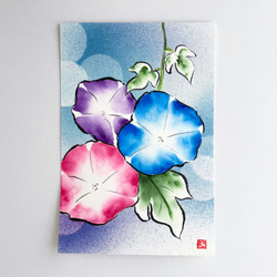 朝顔 油絵 鈴木基一の朝顔図屏風