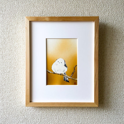 【原画】「シマエナガ」　鳥の絵　インテリア　絵画　アート 4枚目の画像