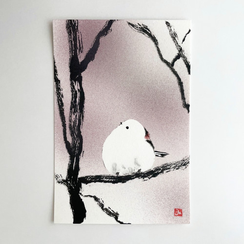 Creema限定 日本画/原画《シマエナガ》 絵画 Blancheur art 通販