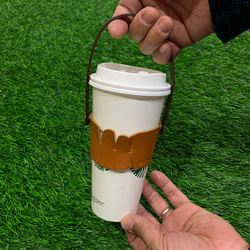 持ち運びができるコーヒーホルダー(ストラップ付き)　 コーヒーカップホルダー　カップスリーブ 12枚目の画像