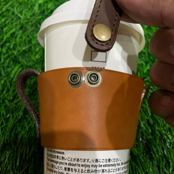 持ち運びができるコーヒーホルダー(ストラップ付き)　 コーヒーカップホルダー　カップスリーブ 14枚目の画像