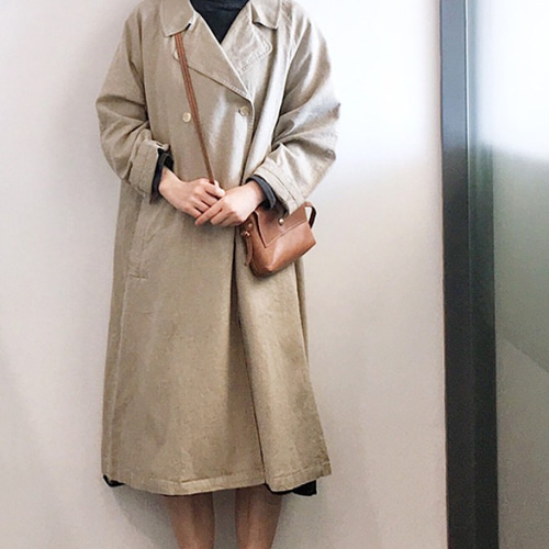 ベージュ ダブルブレスト トレンチコート VICTIM&CO. ベージュ ダブル