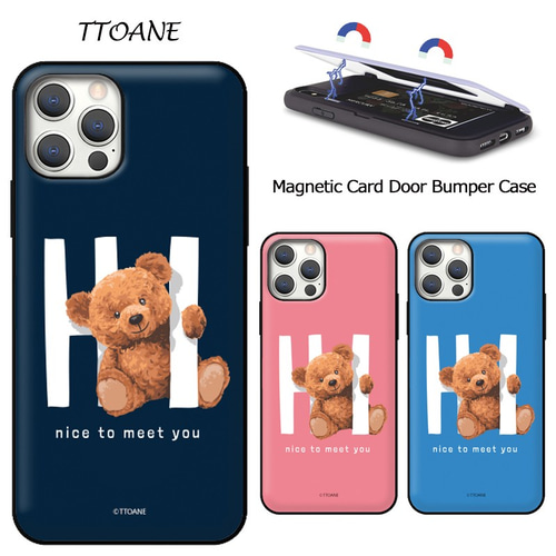 テディベア☆マグネット カード収納 スマホケース ☆iPhone17追加