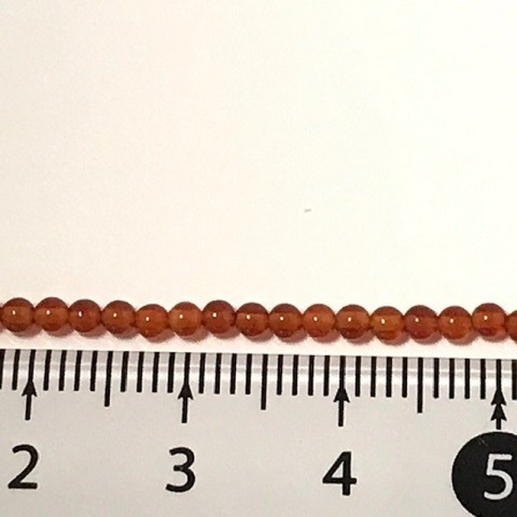 カーネリアン　ラウンド　約2mm（D） 【天然石ビーズ】 3枚目の画像