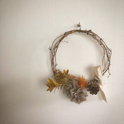 24㎝ ニュアンスリース ハンドメイド リース 造花リース ドライ 