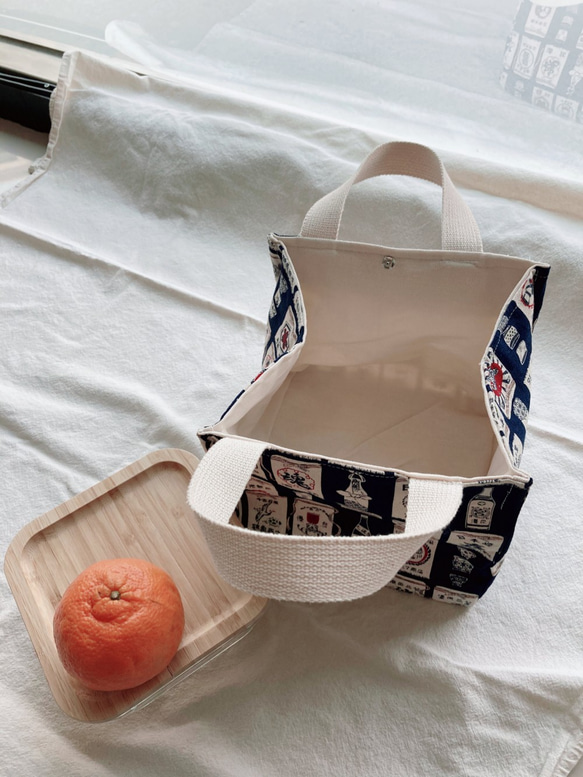 Room 208 日系棉麻布外出用環保小提包/便當袋/提袋/手作托特包/Lunch bag/Handmade tote 第2張的照片