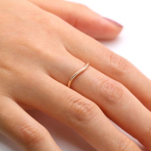 K10 ウェーブリング シンプル ◇ ゴールドリング（127） 指輪