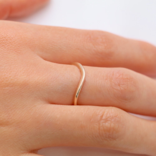 ♡純♡様　K10 ウェーブデザインリング 13号 K10 ウェーブリング シンプル ◇ ゴールドリング（127） 指輪