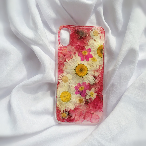 桜 押し花ケース スマホケース iPhone11 iPhoneX/XS iPhone12 iPhoneXR/XsMAX 2枚目の画像