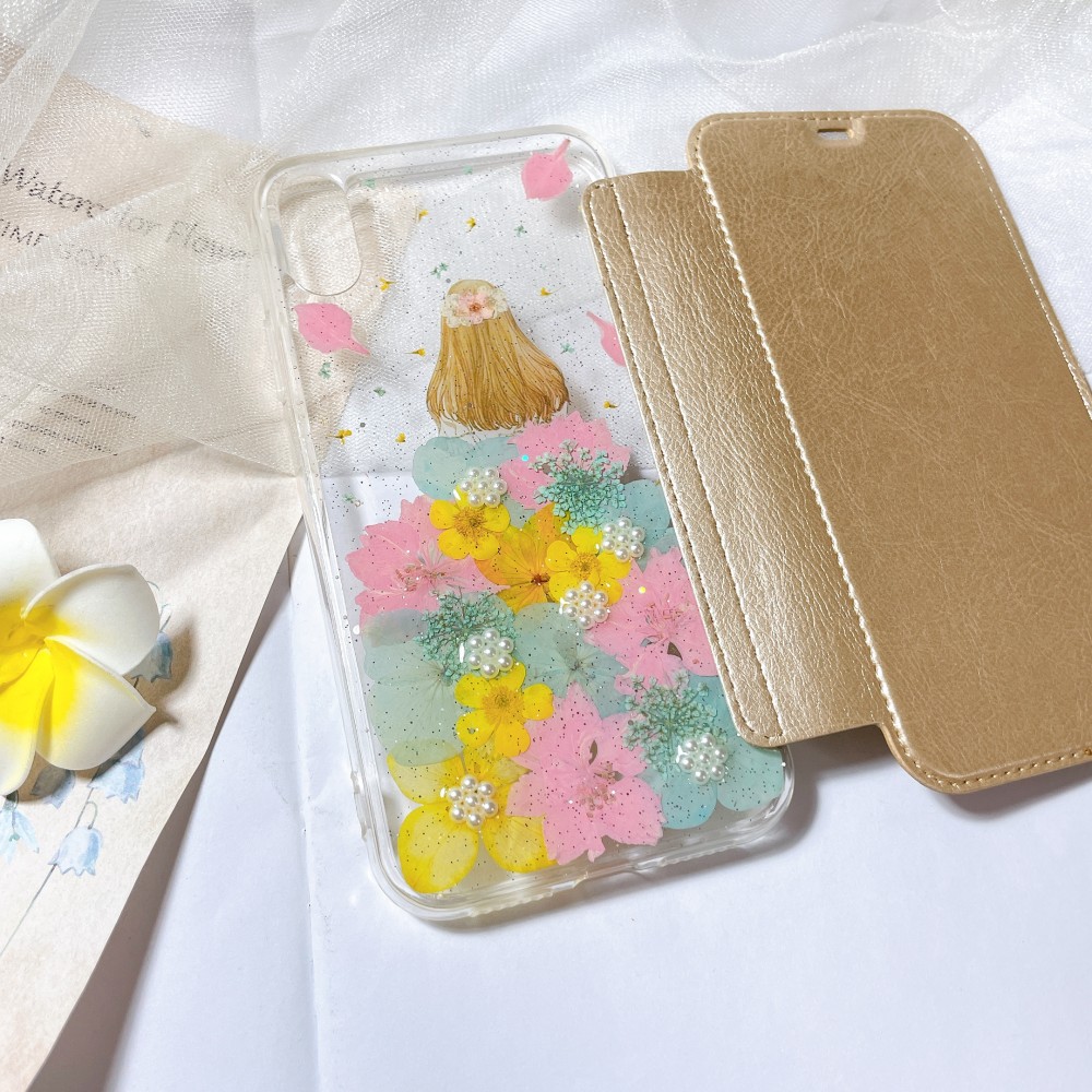 iphone5.5s用♡押し花ケース
