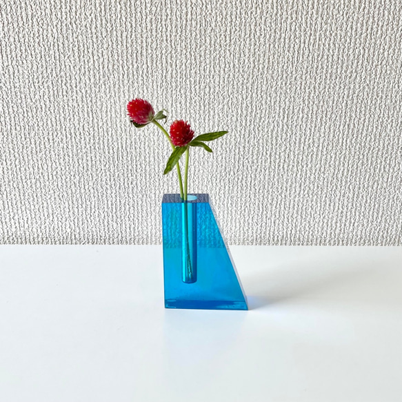PRISMフラワーベース クリアスカイブルー 一輪挿し・花瓶・花器 PRISM 