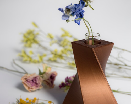 一輪挿し -squ- 銅質 一輪挿し・花瓶・花器 3D Creations 通販