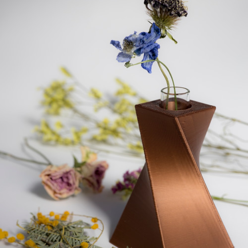 一輪挿し -squ- 銅質 一輪挿し・花瓶・花器 3D Creations 通販