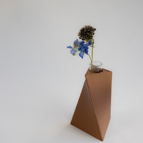 銅製　巾着　置物　一輪挿し　花器　作家作品　レア 一輪挿し -tri- 銅質 一輪挿し・花瓶・花器 3D Creations 通販