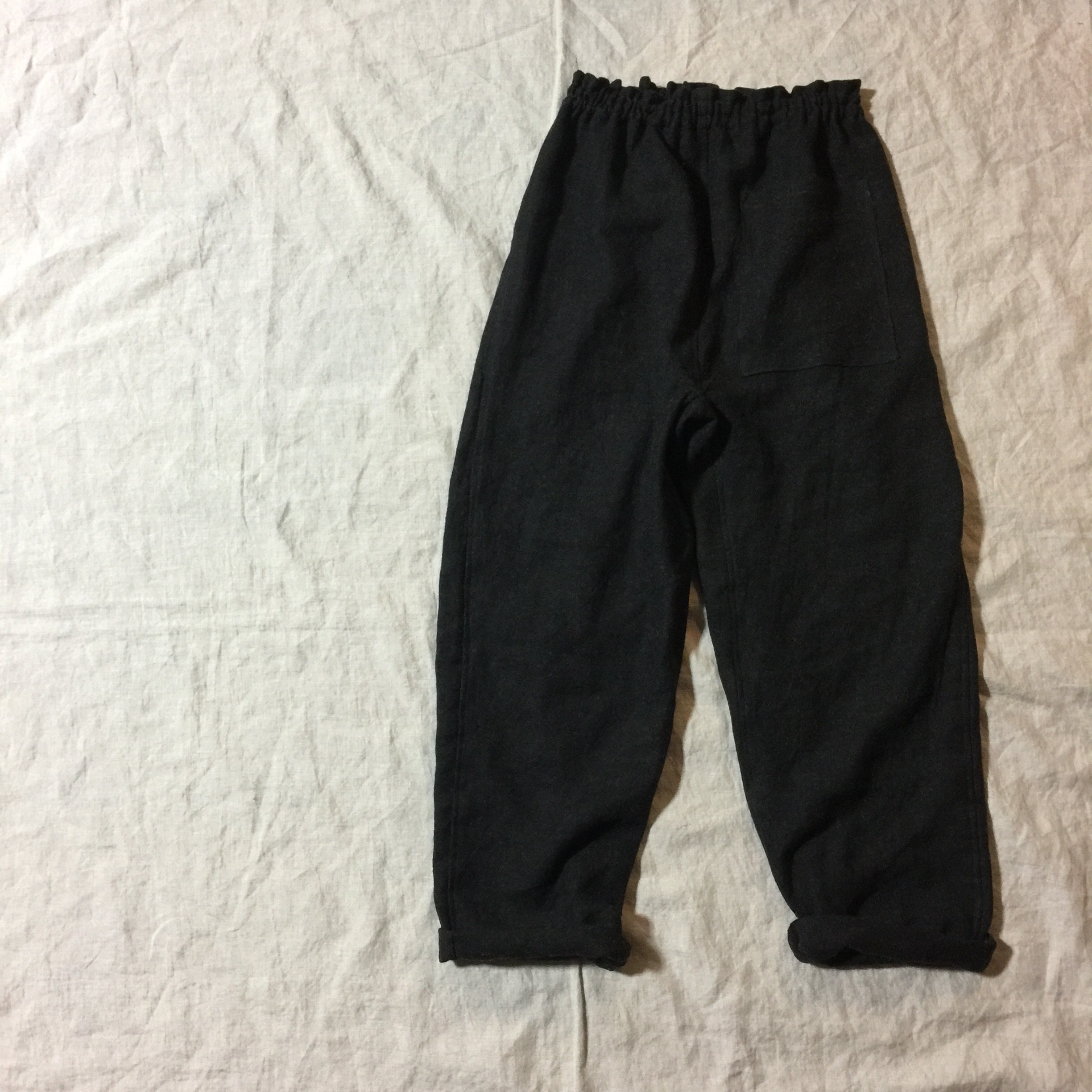 リネンウールのもんぺ　チャコール