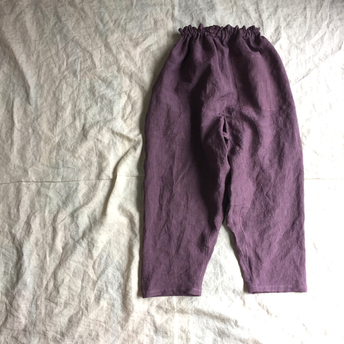 リネンの少しゆったりもんぺ ねずみ色 ロングパンツ nuuMonpe