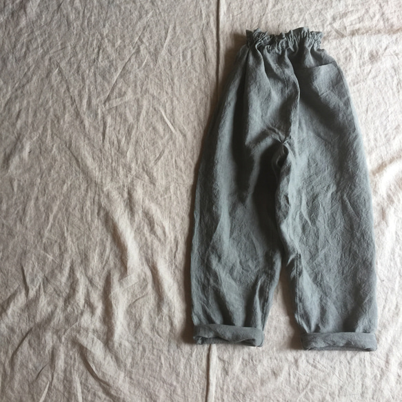 リネンのもんぺ ねずみ色 ロングパンツ nuuMonpe 通販｜Creema  