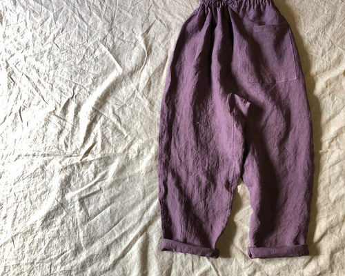 リネンのもんぺ　ローズワイン リネンのもんぺ ローズワイン ロングパンツ nuuMonpe 通販