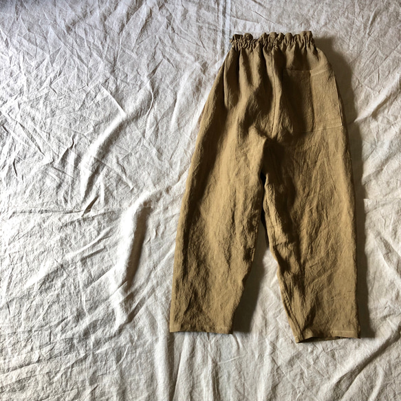 リネンの少し短めもんぺ 黄土色 ロングパンツ nuuMonpe 通販｜Creema 