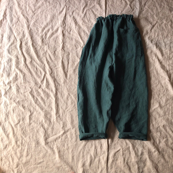 リネンのもんぺ フォレストグリーン ロングパンツ nuuMonpe 通販