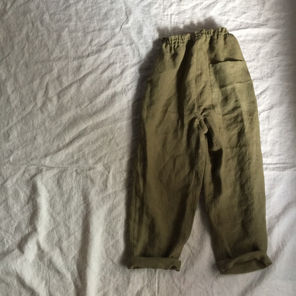 リアル リネンのもんぺ 通販 nuuMonpe ロングパンツ オリーブドラブ パンツ