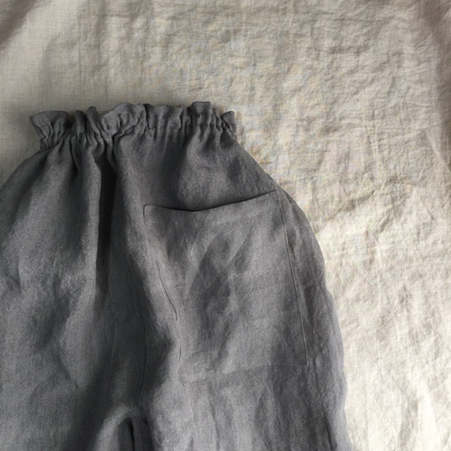 リネンのもんぺ グレー ロングパンツ nuuMonpe 通販｜Creema 